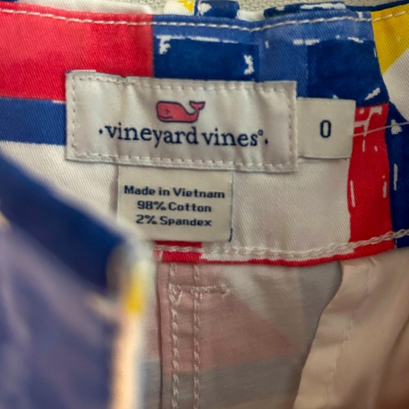 NWT Vineyard Vines Womens 3.5” Nautical Flag Bold Print Summer Chino Shorts SZ-0 - Picture 7 of 9